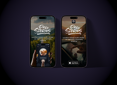 Drive Stories - Travel Audio App app audio automotive design drive stories interactive interface road roadtrip stories travel trip ui