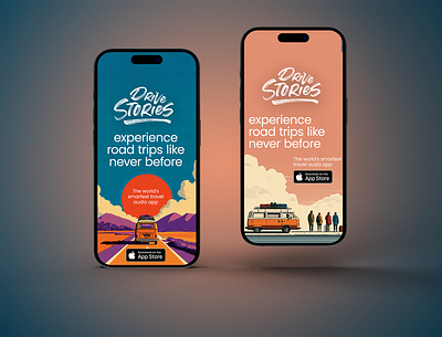 Drive Stories - Location Based Audio App app audio automotive design drive drivestories hmi interactive interface road roadtrip stories storys travel trip ui