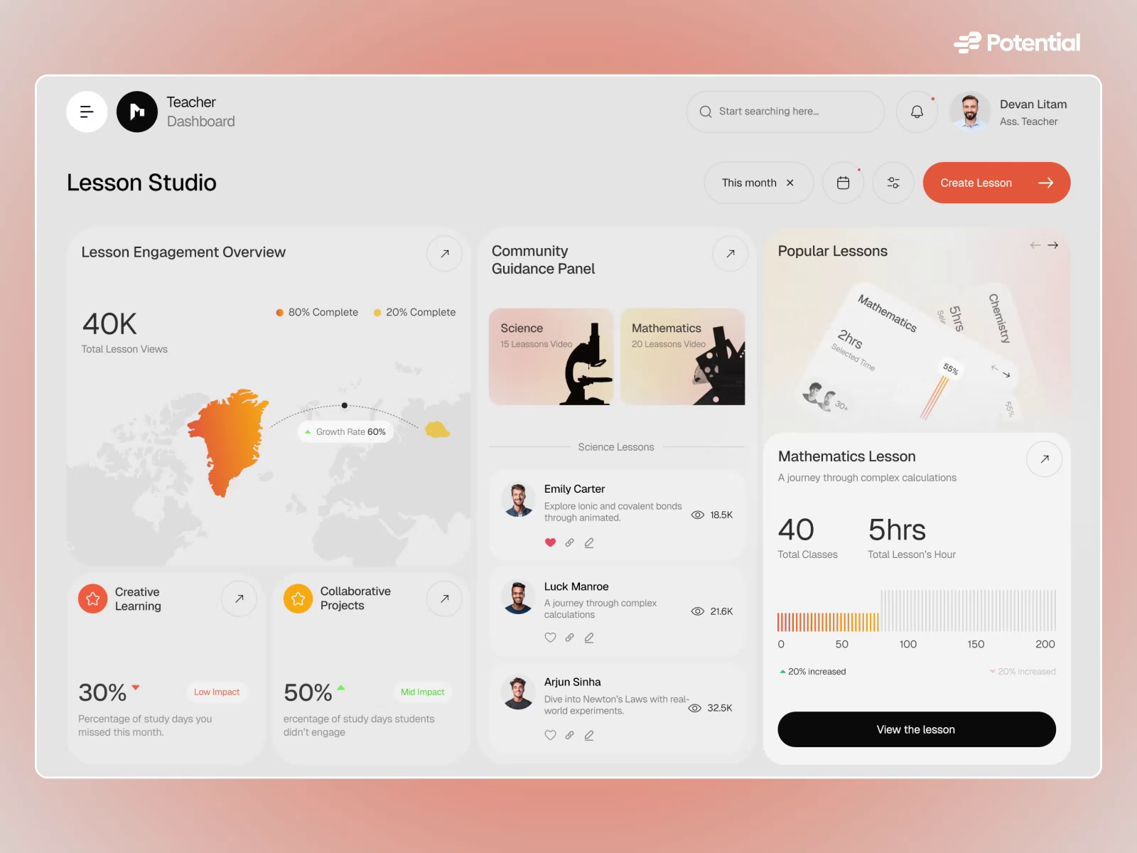 Mentora Web Application | UI Animation | Potential