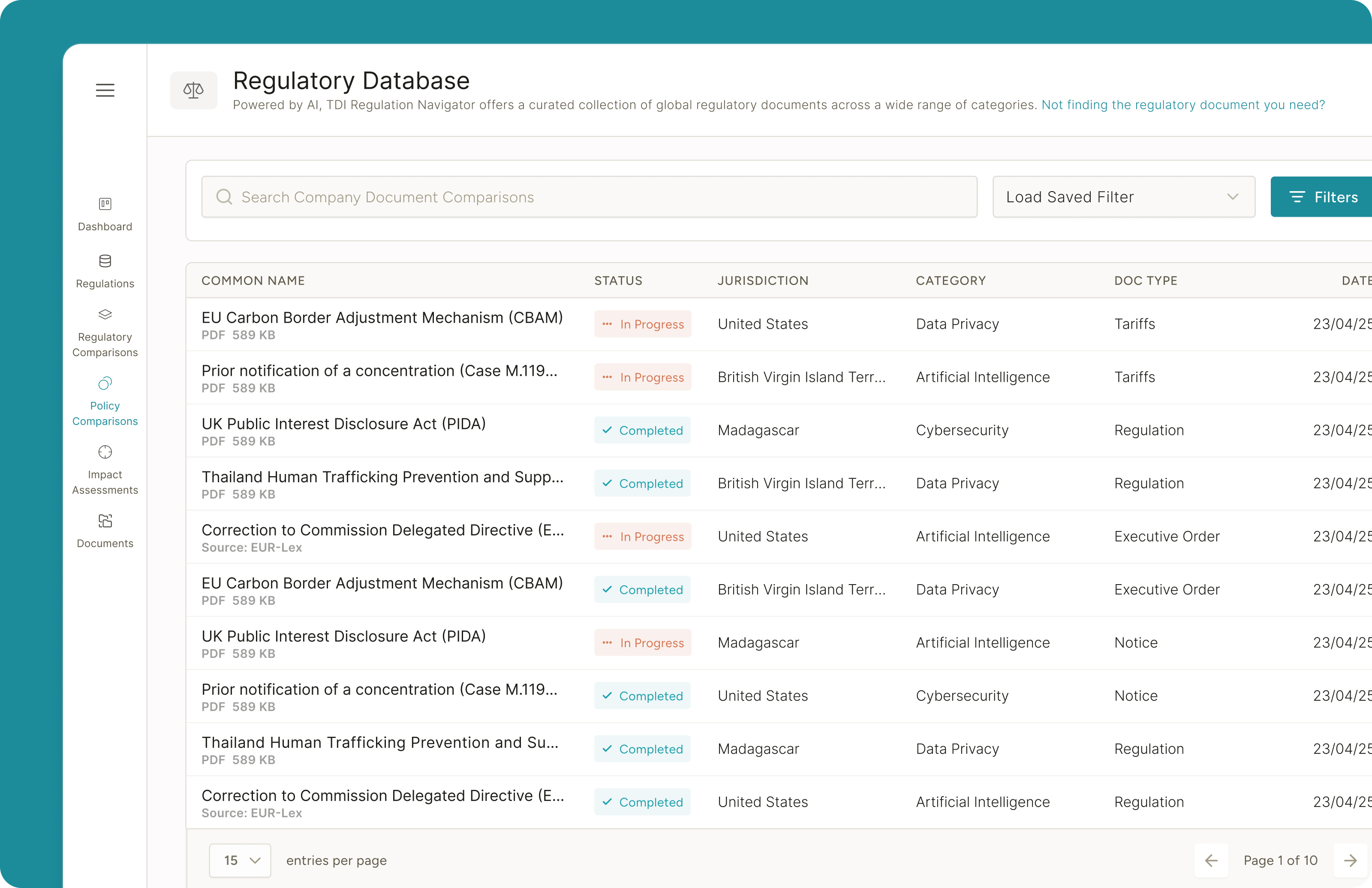 AI-enabled Regulatory Database