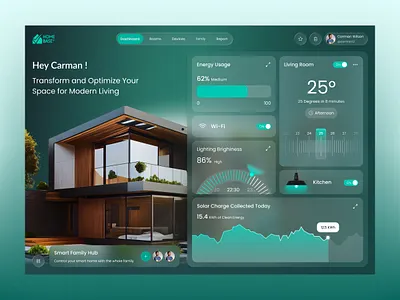 Home Dashboard UI/UX Design for Modern Intelligent Living dashboard mobileappdesign moderndesign responsivedesign smart dashboard ui uidesign uiuxdesign uxdesign