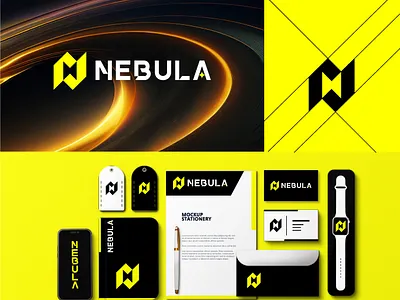 Nebule- Minimalist style logo with branding adobe illustrator brand identity brand style guide branding branding service logo logo design logo design service logo designer logomark logotype minimalist branding minimalist logo minimalist logo design modern logo simple visual identity