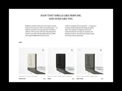 Minimal Soap Shop Concept beauty interface beauty ui calm design clean aesthetic creative concept e commerce concept editorial style fragrance design lifestyle aesthetic luxury minimal minimal branding minimal shop modern layout neutral tones product page product showcase skincare concept soap design soft visuals wellness brand