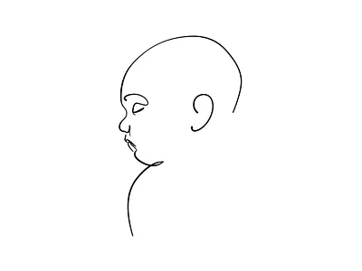 Minimalist Baby One-Line Art | Custom Illustration for Sale baby illustration baby portrait illustration illustration art line art line drawing minimalist art one line art outline art ui
