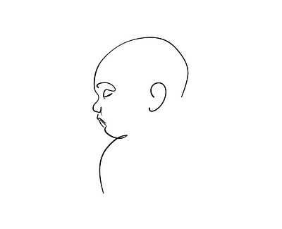 Minimalist Baby One-Line Art | Custom Illustration for Sale baby illustration baby portrait illustration illustration art line art line drawing minimalist art one line art outline art ui