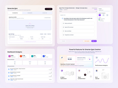 AI PDF to Quiz Generator - Theme Two branding design figma figmadesign graphic design illustration logo ui uidesign uiux