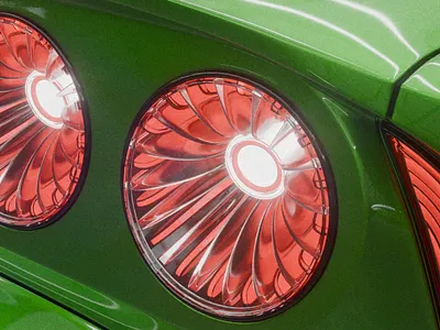 Tail lights 3d art blender c4d car design green industrial led lights metallic realistic red render shading tail vivid
