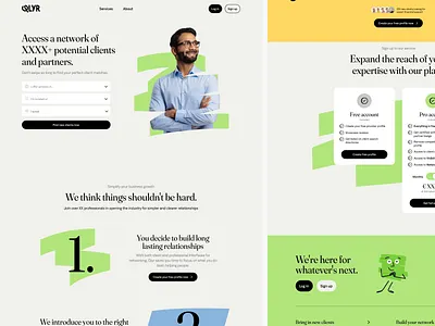 Webdesign for Qlyr branding bright color landing page web design website