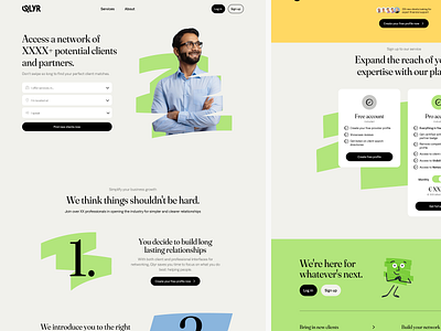 Webdesign for Qlyr branding bright color landing page web design website