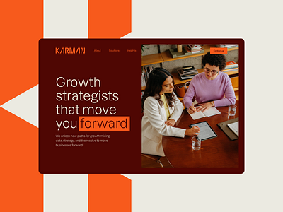 Karman Hero b2b consultancy exploration hero homepage identity landing page pattern vc web design website