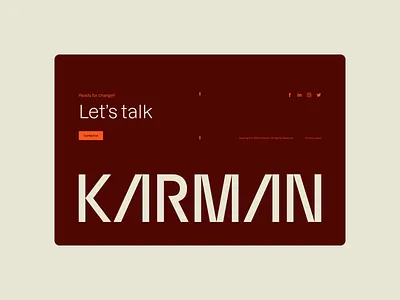 Karman Footer b2b brand footer landing page pattern typography vc venture webdesign website