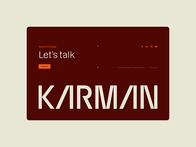 Karman Footer b2b brand footer landing page pattern typography vc venture webdesign website