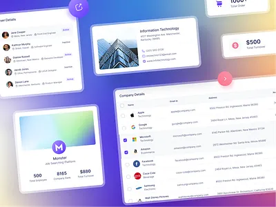 Table List & Card View Examples - UI ✨😍 aurora card ui company components dashboard design latest list list ui table trending ui ui design uiux user ux ux design