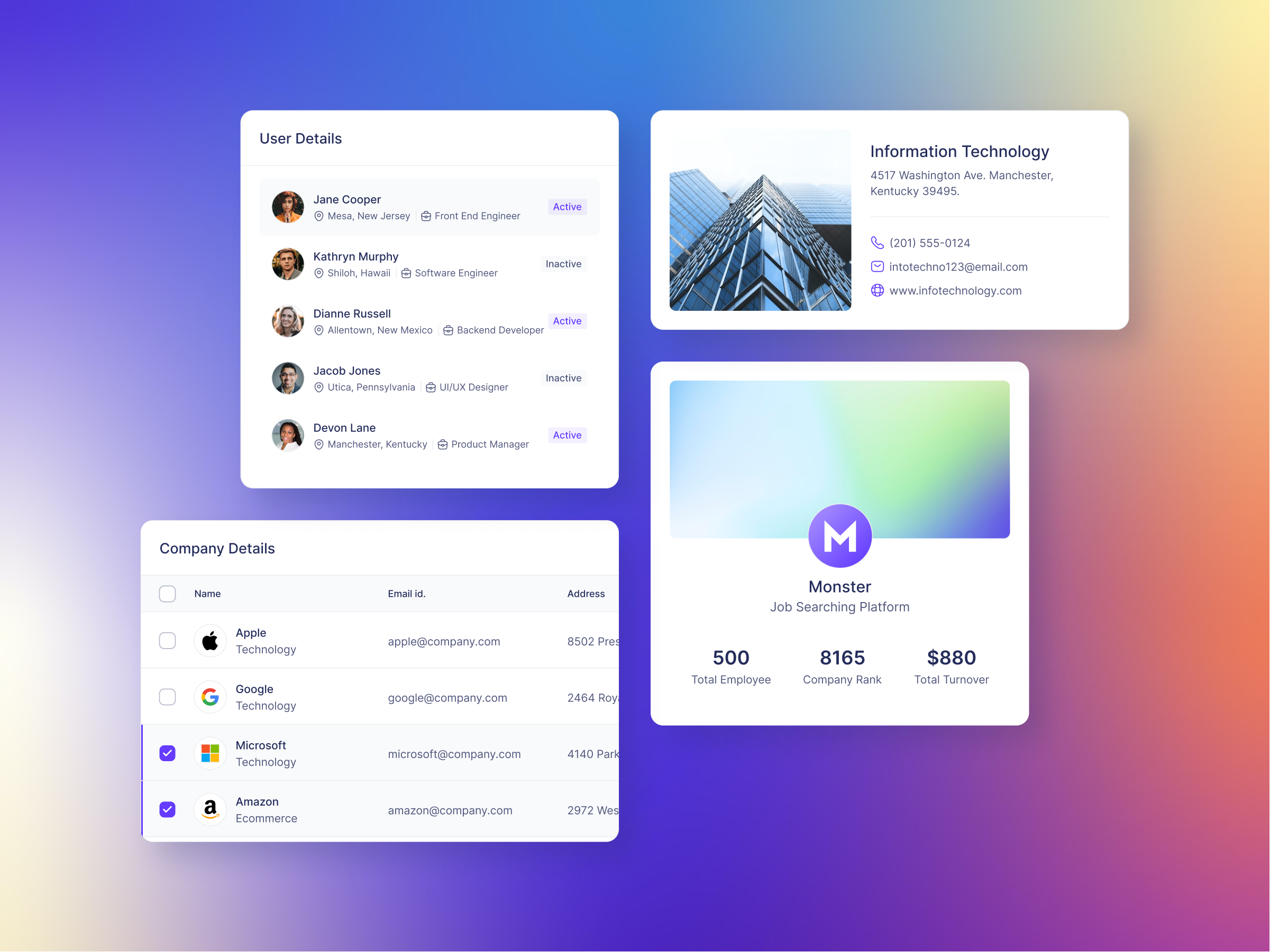 Table List & Card View Examples - UI 😍 by Somnath Awere for Hybreed on ...
