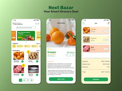 Next Bazar : Smart Grocery App app branding dailydeal design graphic design mobile app product design ui user research ux