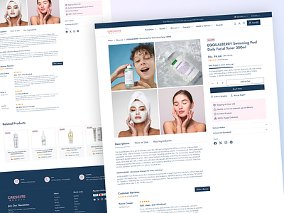 Crescite Skincare: Detailed Product Page UI beauty beauty app beauty app design cosmetic designkast details details page dtc ecom website market market place minimalist product product details product website responsive skin care bwebsite uiux uiux design