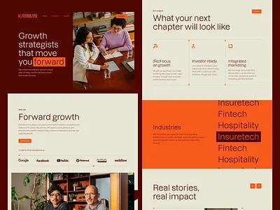 Karman homepage b2b brand branding hero landing page orange pattern vc venture capital web design website
