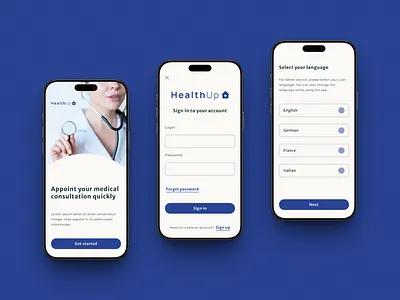 HealthUp - medical application accessible graphic design medicalapp ui ux