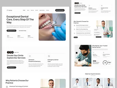 Toothlab: A Clean & Trustworthy Dental Website Design clean ui dental ui dentist ui toothlab website design