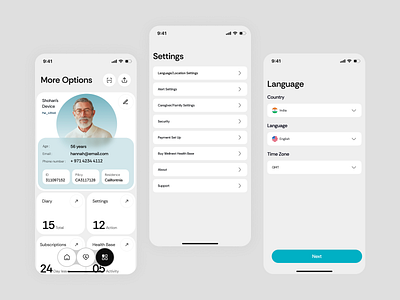 WellNest Healthcare App UI | User Profile Settings alerts app app design app interface health health app health care healthcare monitoring app ios app design mobile mobile app mobile app design modern app ui product design profile setting ui user profile