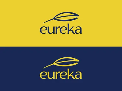 eureka drawn e eureka feather hand idea letter logo mind monogram organic startup