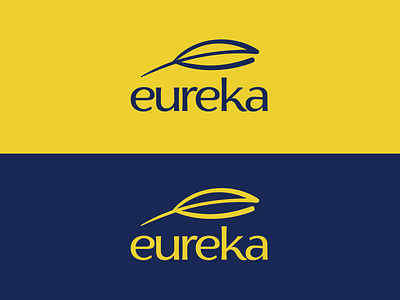eureka drawn e eureka feather hand idea letter logo mind monogram organic startup