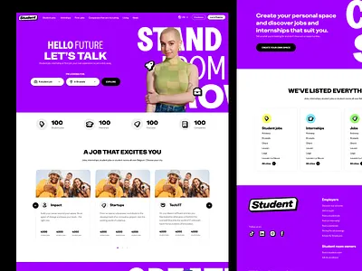 Student website brand branding colors exploration landing page typography webdesign website