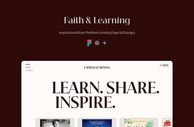 Inspirational Reading Platform — Website UI Concept branding creative showcase design ui ux