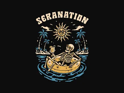 Seranation Merch Design album cover artwork band band artwork branding clothing brand music artwork vintage illustration