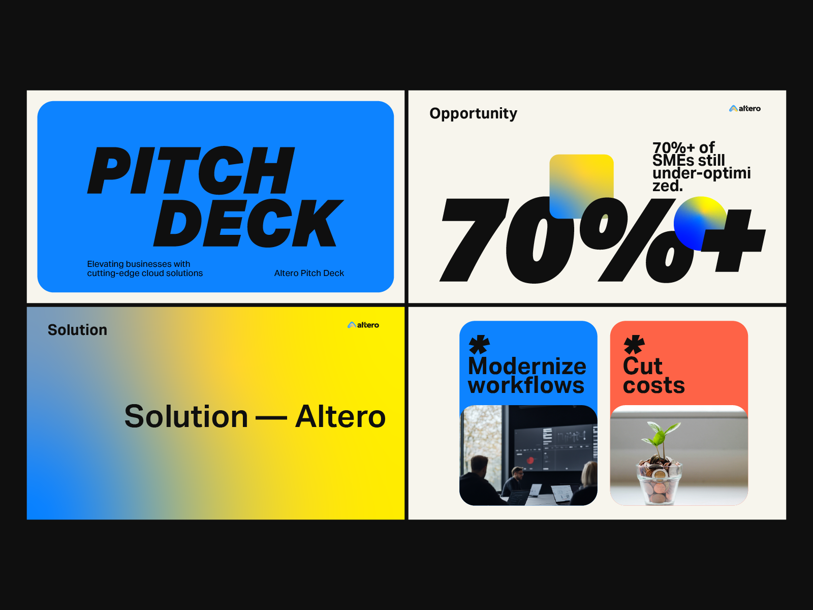 Example of Pitch Deck Work In Progress For Altero