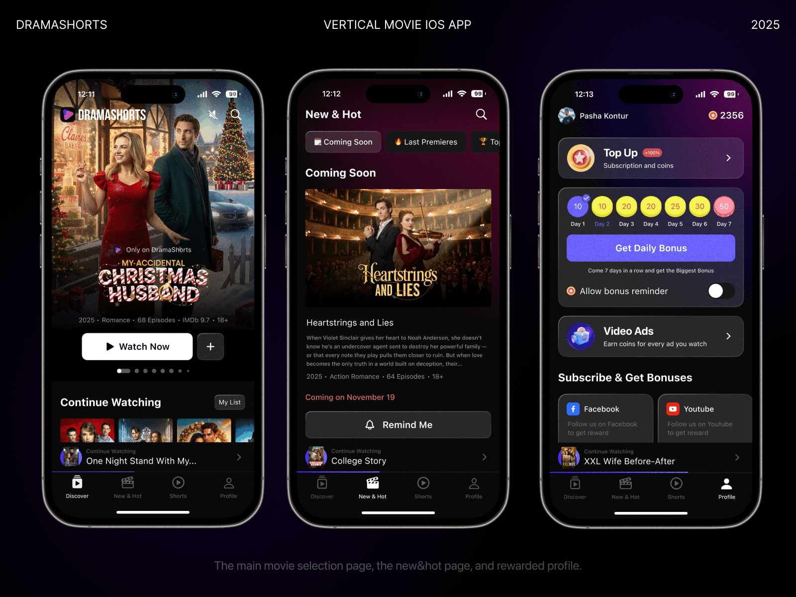 DramaShorts - iOS app branding design drama dramashorts ios konturpasha logo shortdrama ui
