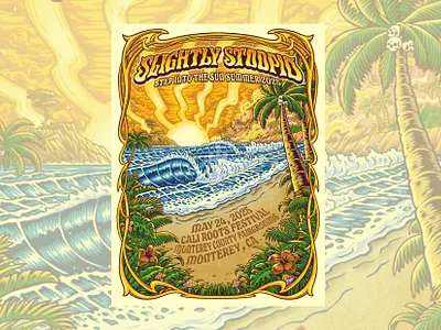 Slightly Stoopid gig Poster album cover artwork band band artwork band merchandise clothing brand design gig poster illustration merch design music artwork poster design vintage illustration