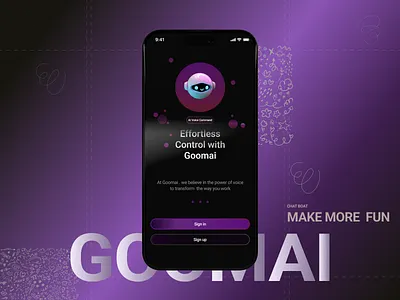 Intelligence voice command AI Goomai animation branding graphic design motion graphics ui