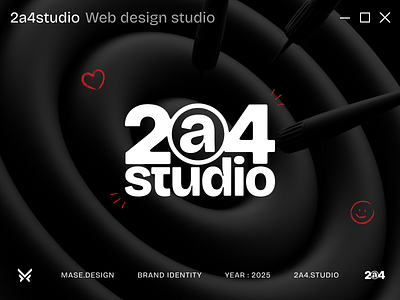 Brand Identity for 2a4studio 2a4studio 3d branding illustration letter logo logotype mase mase.design maserekt monogram social studio symbol target typography web