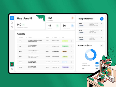 Admin dashboard scroll - Manatee Energy . design drylikov illustration interaction interface landing landing page mobile ui ux web development webdesign website design