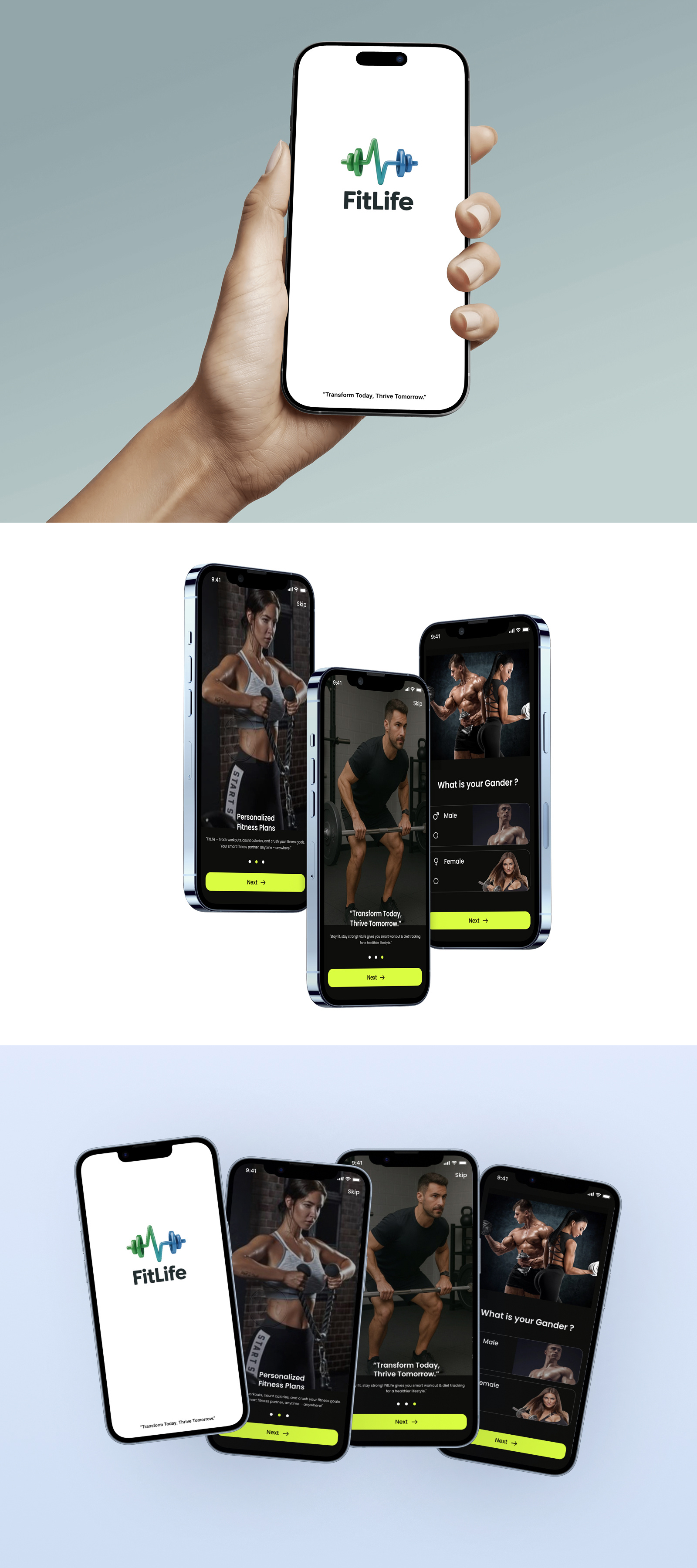 FitLife – Modern Fitness App Onboarding UI Design appdesign darkmodeui dribbble figmadesign fitnessapp fitnessui gymapp healthapp interactiondesign mobileappdesign modernui neonui onboarding productdesign ui uidesign uidev uiux uxdesign workoutapp