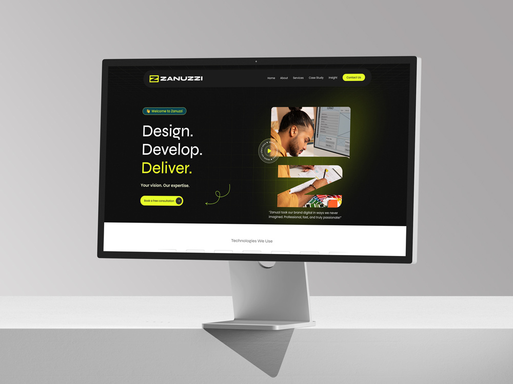 Creative Agency Landing Page – Clean & Modern UI/UX agency website animation branding business website corporate website creative agency dark mode devang tank digital agency interaction design landing page minimal modern ui portfolio website product design responsive design saas uiux design uxui web design