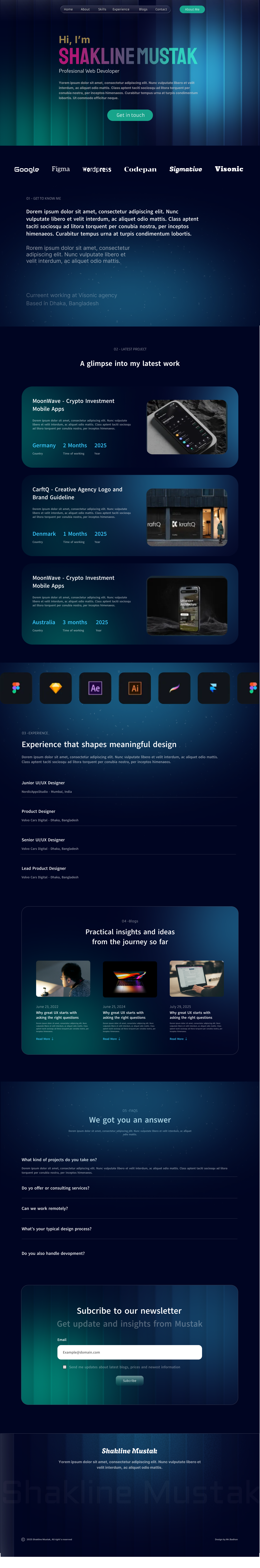 A Devoloper Portfolio branding design graphic design illustration portfolio ui uiux ux web web design website