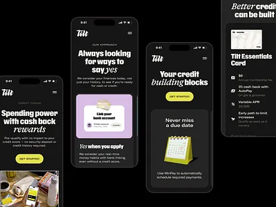 Tilt - Webdesign brand credit card exploration finance fintech webdesign website