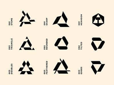 Triangle Logo Design Study black brand branding design designer freelance graphic design icon logo mark triangle vector