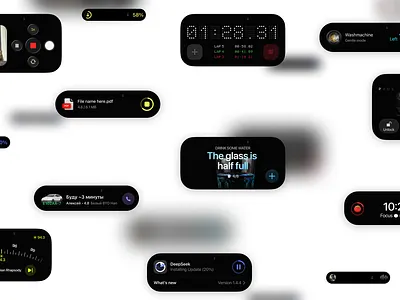 Dynamic Islands colors dynamic island mobile ui ux widget