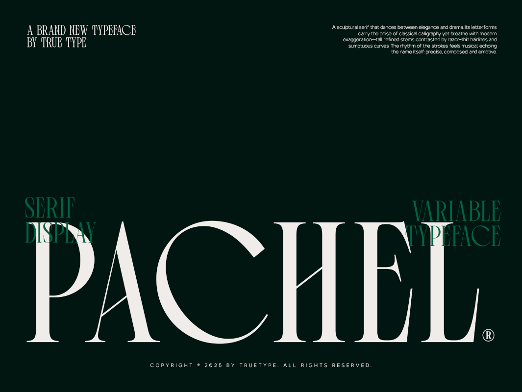 TRT Pachel Luxury Editorial Serif branding branding font clean condensed design display font elegant font font family free download free font graphic design logotype magazine modern poster serif wine branding winery font