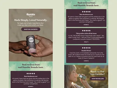 Humble Brands Review and Testimonial Email Design animated email design cpg dtc ecommerce email design email marketing klaviyo design testimonial marketing