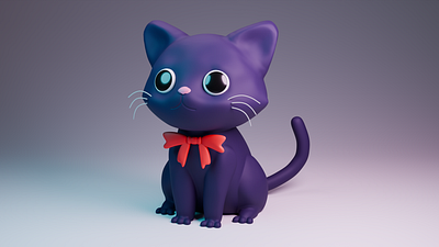 Cute cat ( a sculpting project) 3d 3dmodel blender illustration model render