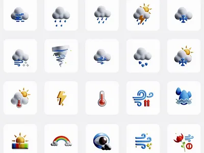 3D Animated Weather Icon Set 3d branding design graphic design icon icons illustration ui