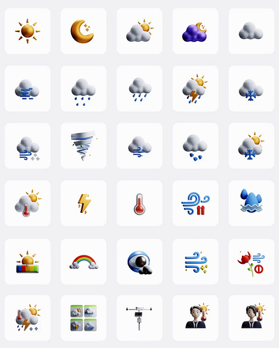 3D Animated Weather Icon Set 3d branding design graphic design icon icons illustration ui