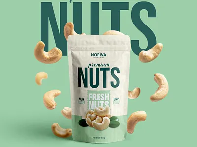 Freshness wrapped in simplicity. clean elegant graphic design marketing minimal pouch design natural nuts nuts packaging pouch packaging product label product label design product packaging social media design soft colors trendy