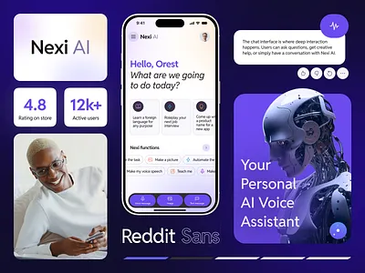 AI Assistant Mobile App | Nexi AI ai assistant branding chat chat gpt mobile app personal ai personal ai voice ui design ux ui voice message