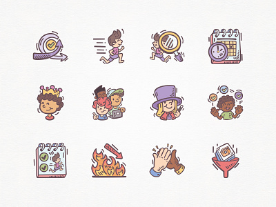 Scrum & Agile Icons Part 1 agile agile icons business icons cute icons doodle icons hand drawn icon de icon design kanban outline icons productivity icons project management scrum scrum icons sprint planning sticker icons teamwork ui icons workflow icons workshop tools