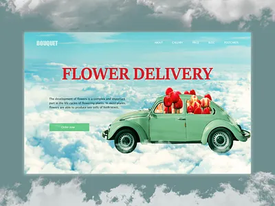 Bloom Ride — Whimsical Flower Delivery Concept boutique style bright colors creative concept floral design flower flower delivery minimal design product promo visual storytelling website concept